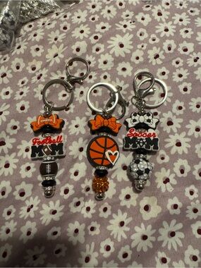 Orange Basketball Mom Keychain Charm - Kids Accessories
